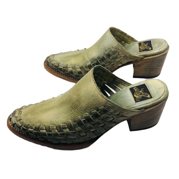 Freebird by Steven Sofia Mules Green Sage Womens Sz 6 - Picture 3 of 11